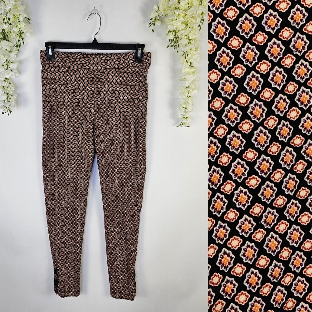SKYE’S THE LIMIT Slim Fit Ankle Dress Pants Size 10 Boho Floral Office Wear Art